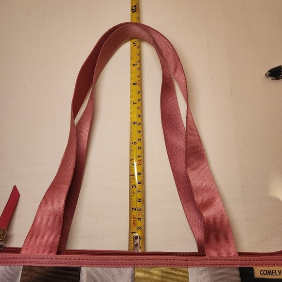 Comely Seatbelt Purse Women's Double Handles Pink Multi Colored - Picture 7 of 7